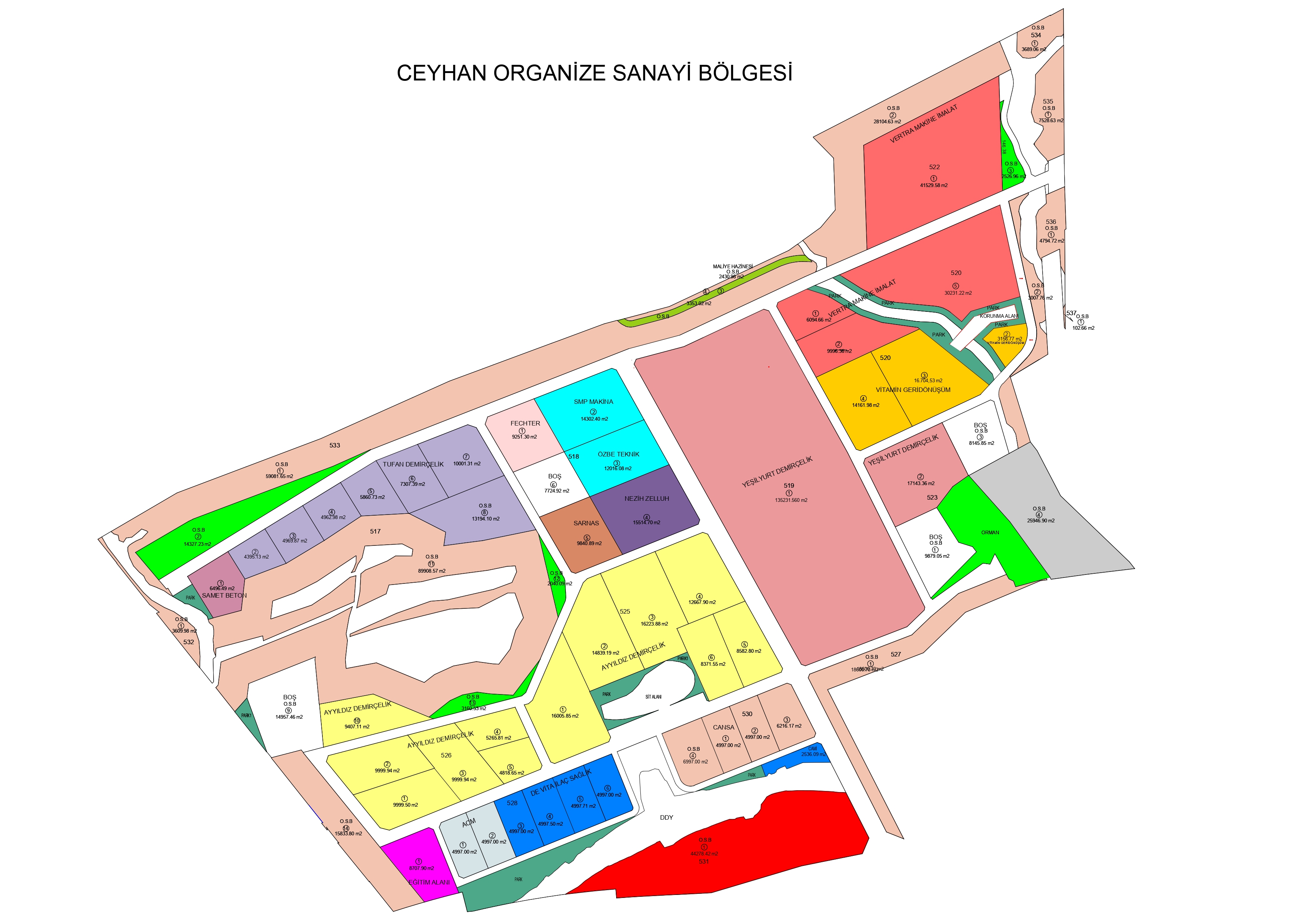 Yerleşim Planı - Ceyhan Organize Sanayi Bölgesi